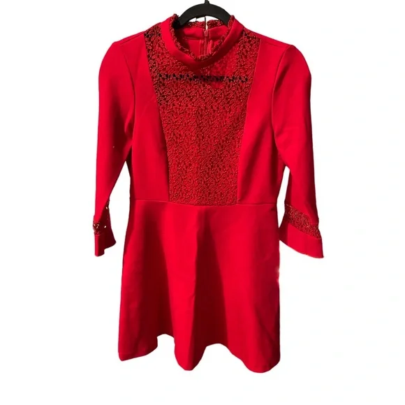 zara red embroidered dress Image 2 of EMBROIDERED DRESS from Zara